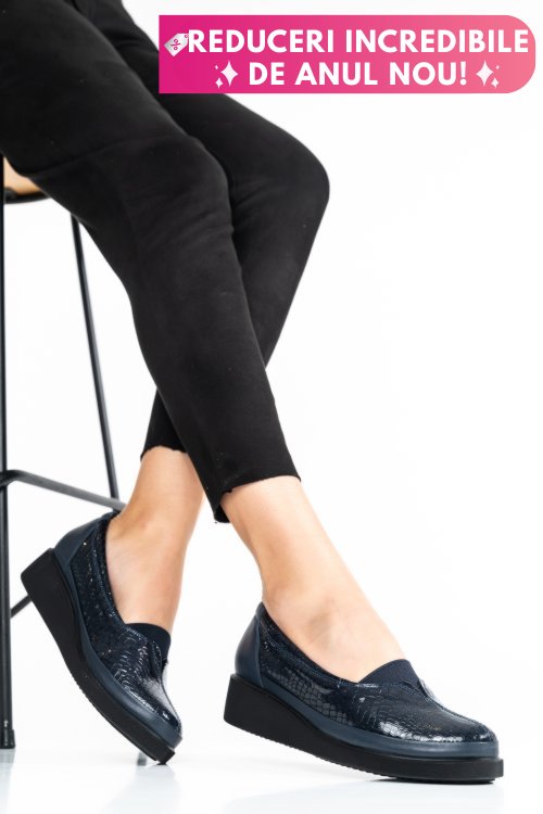 Pantofi bleumarin piele naturala 1pc57