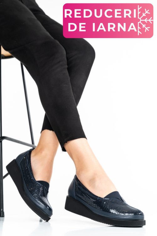 Pantofi bleumarin piele naturala 1pc57