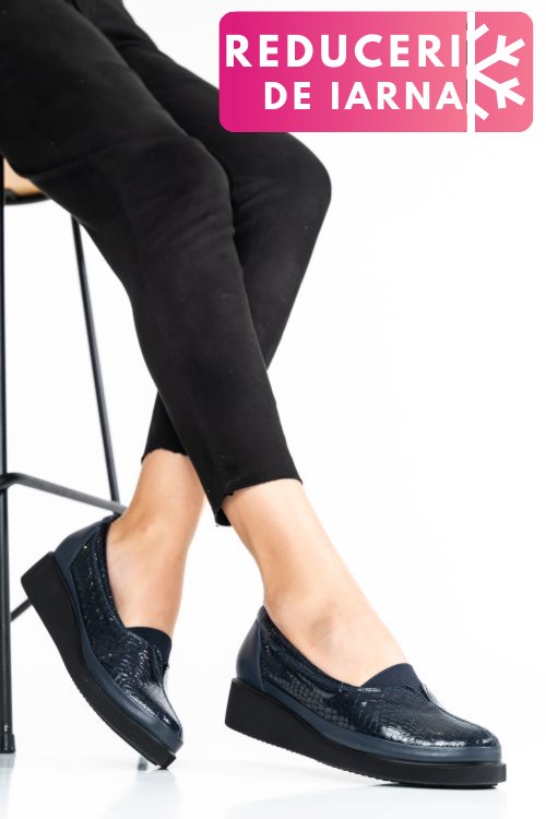 Pantofi bleumarin piele naturala 1pc57