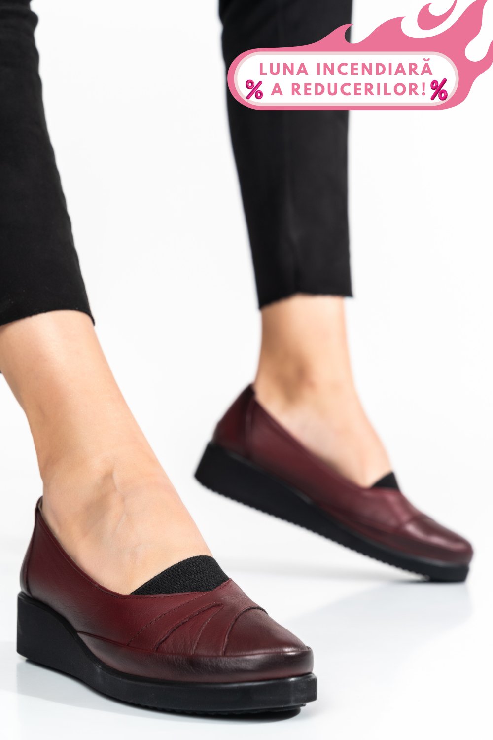 PANTOFI BORDO PIELE NATURALA 4PC25