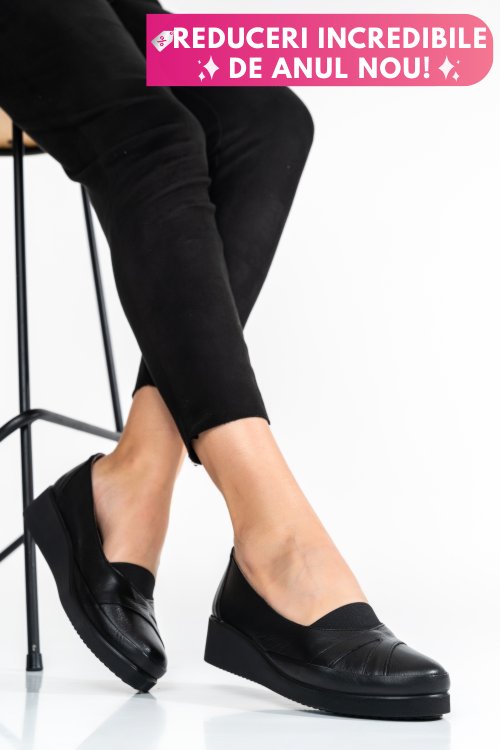 Pantofi negri piele naturala 4pc25