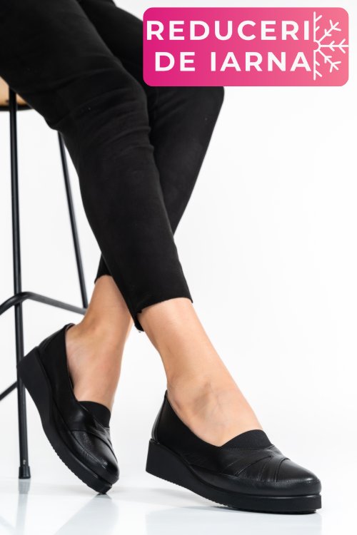 Pantofi negri piele naturala 4pc25