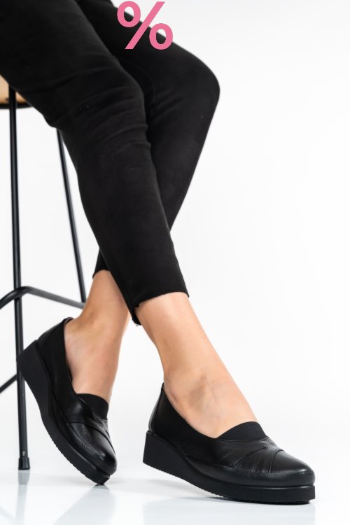 Pantofi negri piele naturala 4pc25