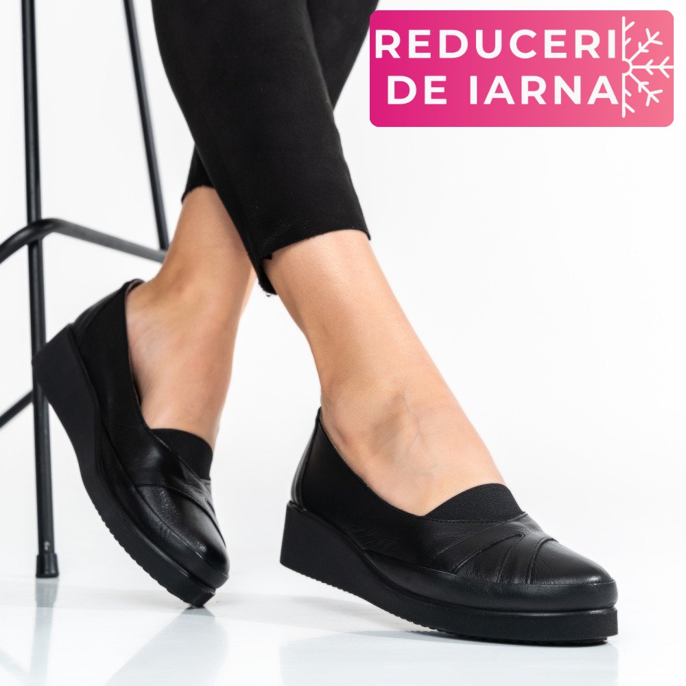 PANTOFI NEGRI PIELE NATURALA 4PC25