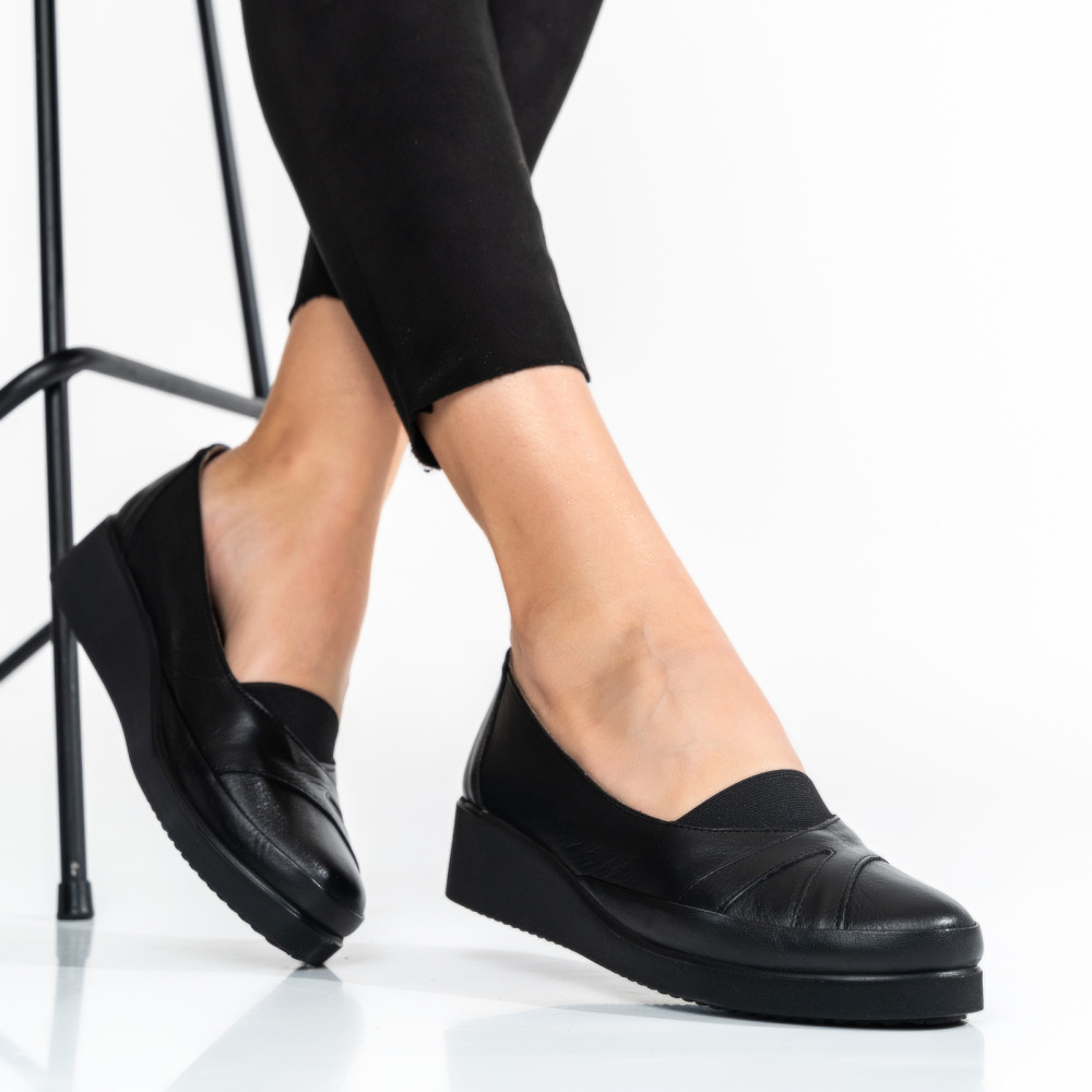 PANTOFI NEGRI PIELE NATURALA 4PC25