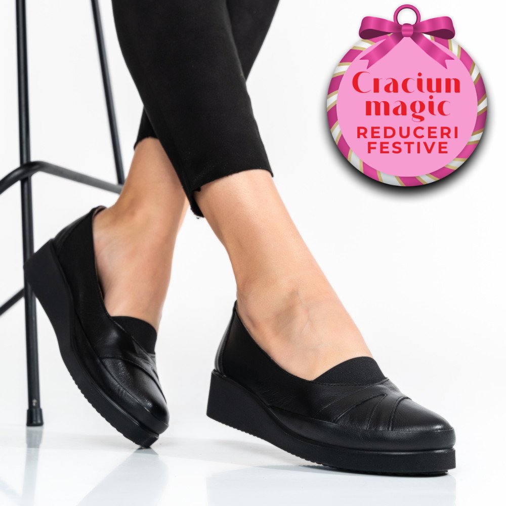 PANTOFI NEGRI PIELE NATURALA 4PC25