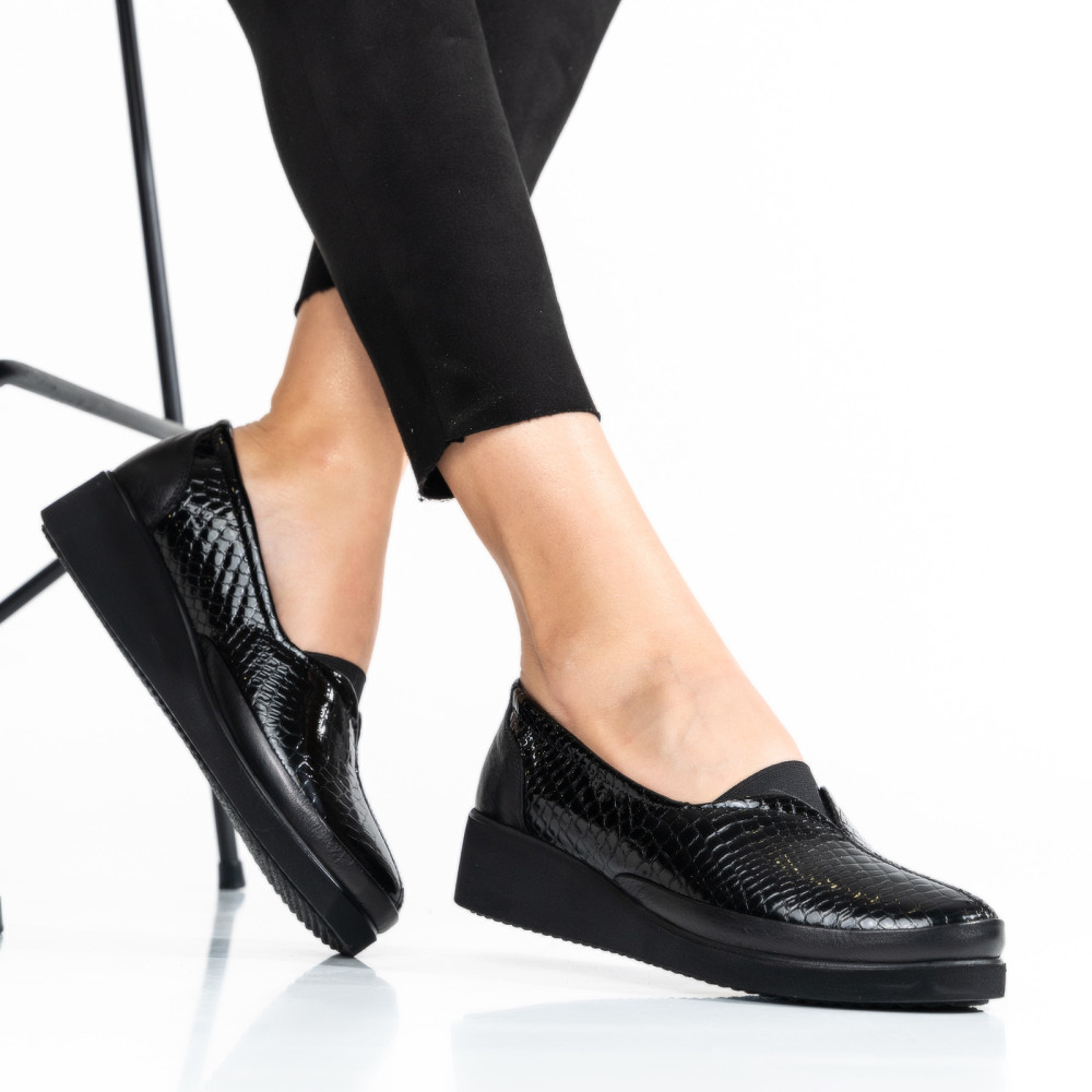 PANTOFI NEGRI PIELE NATURALA 1PC57