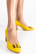 PANTOFI GALBEN COLOR PIELE NATURALA APC41