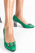 PANTOFI VERDE COLOR PIELE NATURALA APC41