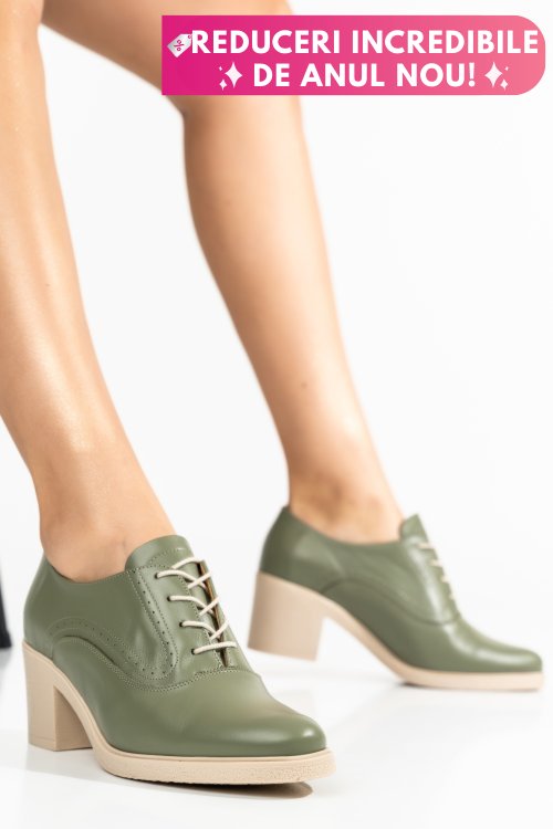 Botine olive talpa bej piele naturala 0pc17
