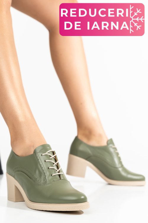 Botine olive talpa bej piele naturala 0pc17