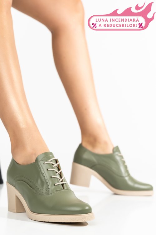 Botine olive talpa bej piele naturala 0pc17