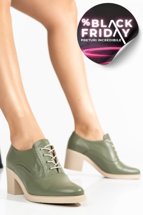 Botine olive talpa bej piele naturala 0pc17