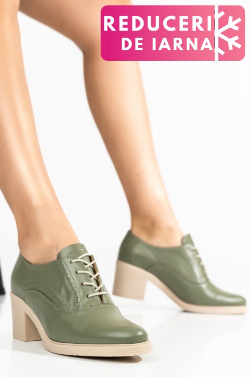Botine olive talpa bej piele naturala 0pc17