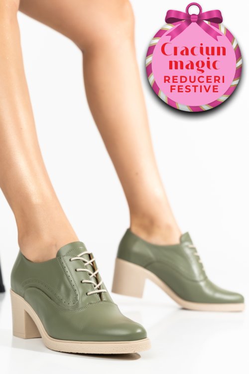 Botine olive talpa bej piele naturala 0pc17