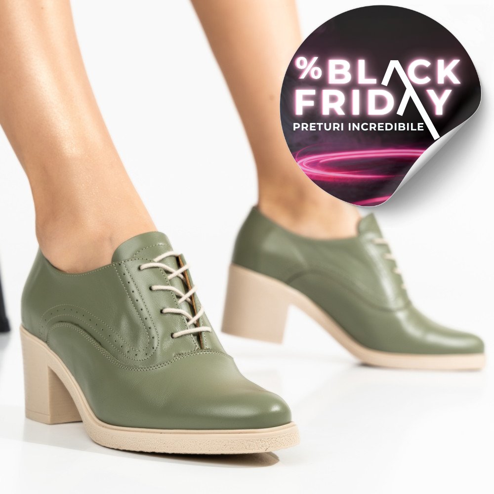 BOTINE OLIVE TALPA BEJ PIELE NATURALA 0PC17