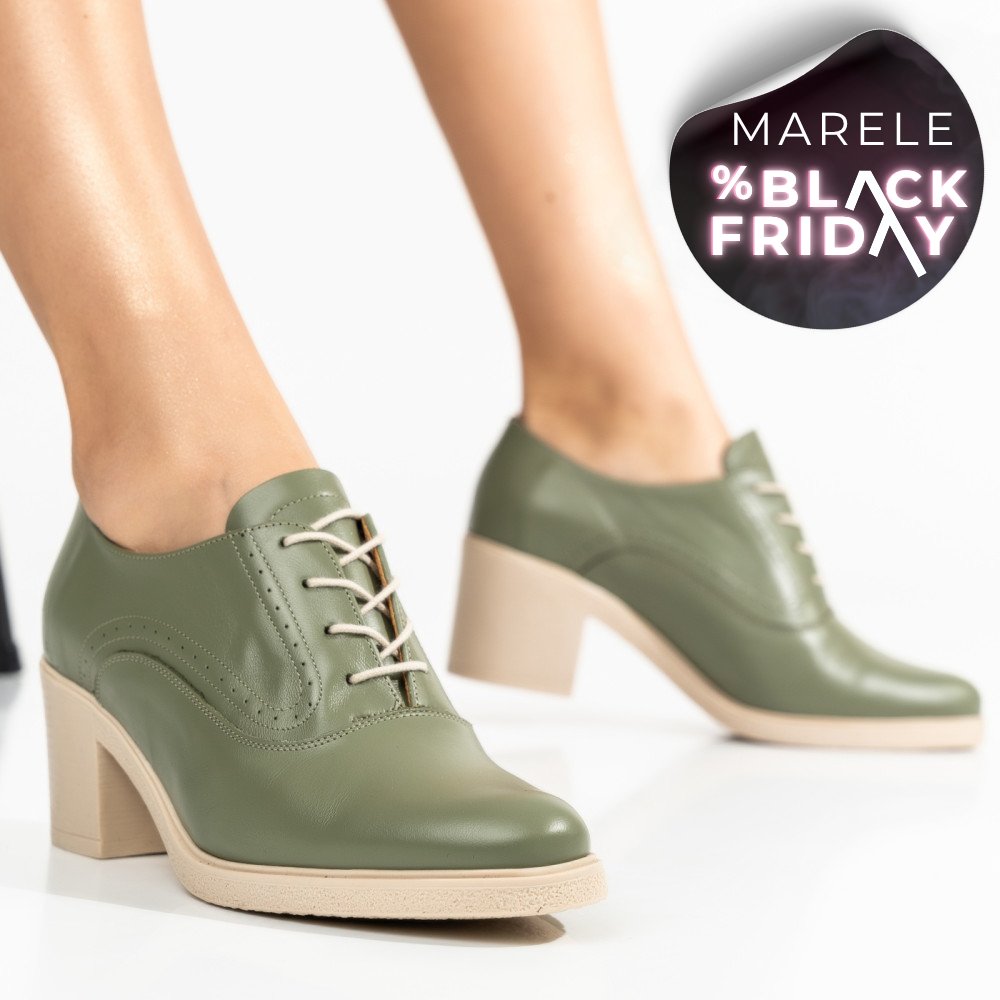 BOTINE OLIVE TALPA BEJ PIELE NATURALA 0PC17