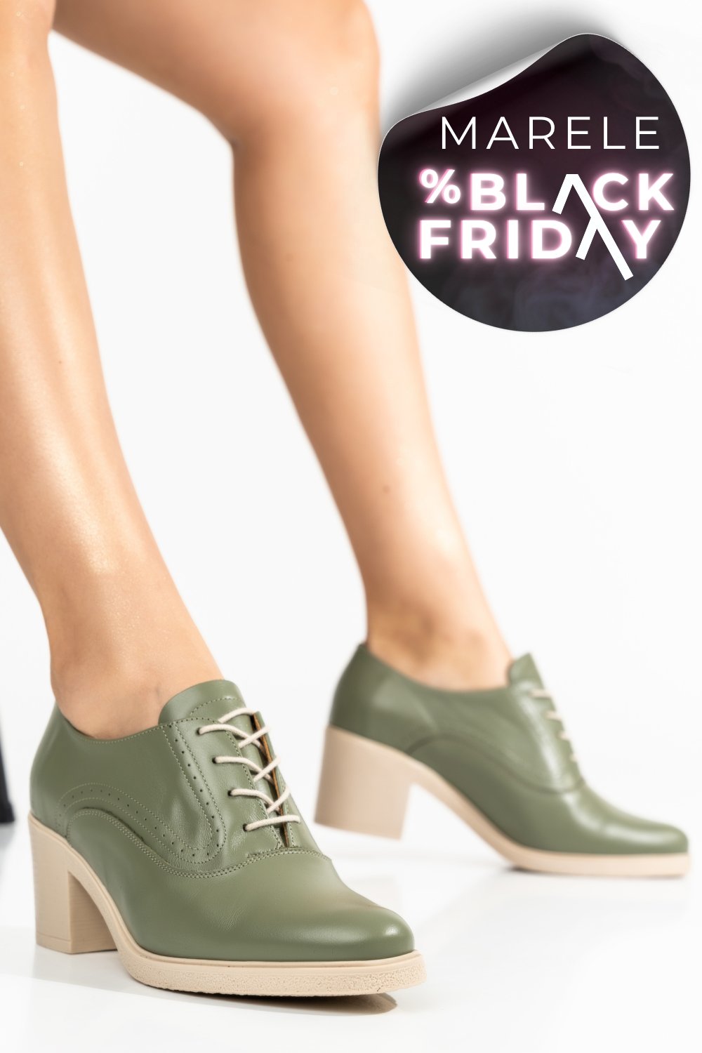 BOTINE OLIVE TALPA BEJ PIELE NATURALA 0PC17