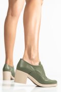 BOTINE OLIVE TALPA BEJ PIELE NATURALA 0PC17