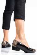 PANTOFI NEGRU BEJ LEO PIELE NATURALA 2S77045