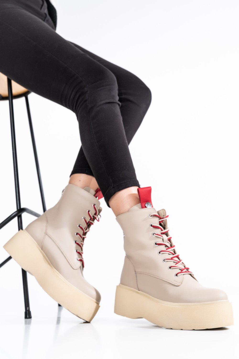 GHETE BEJ PIELE NATURALA 2S7761