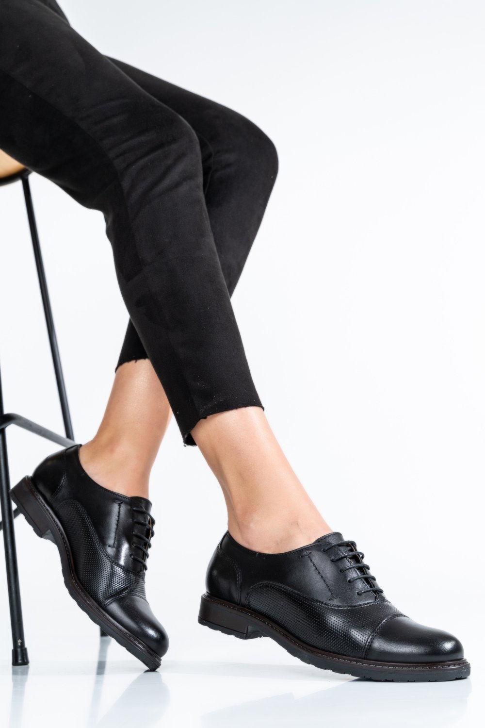 PANTOFI CASUAL DAMA PIELE NATURALA NEGRI 3730BIH