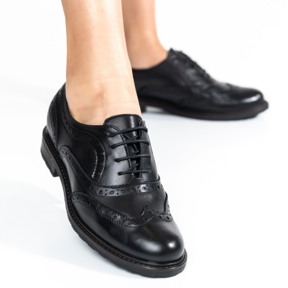 PANTOFI CASUAL DAMA PIELE NATURALA NEGRI 3S77722