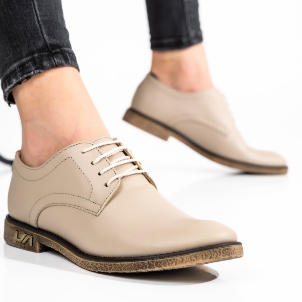 PANTOFI BEJ PIELE NATURALA 1S7717