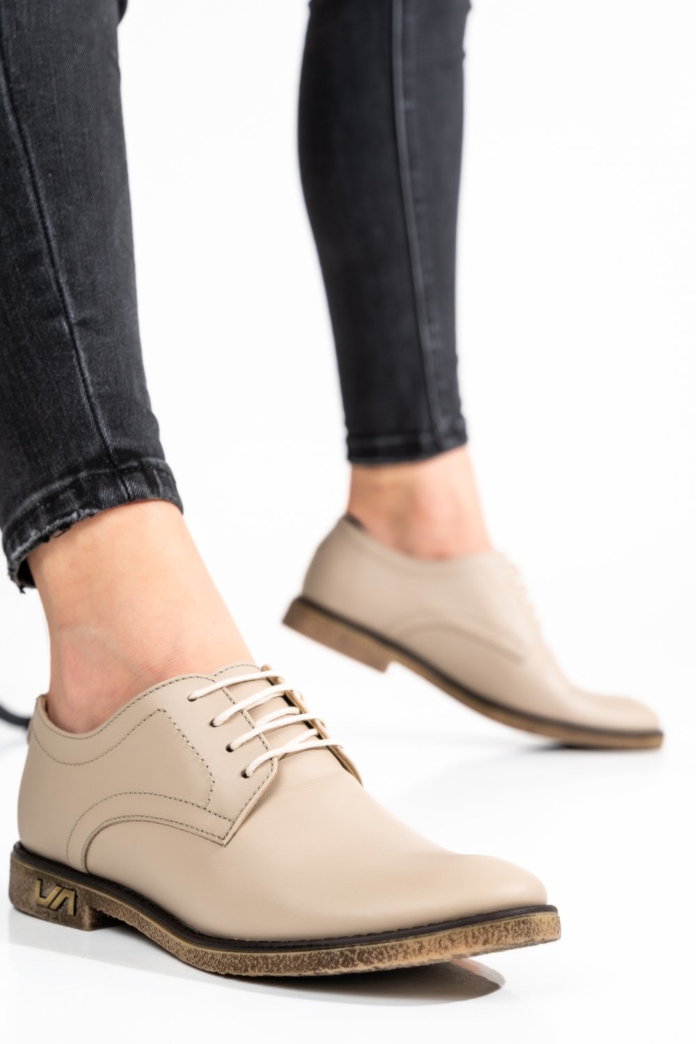 PANTOFI BEJ PIELE NATURALA 1S7717