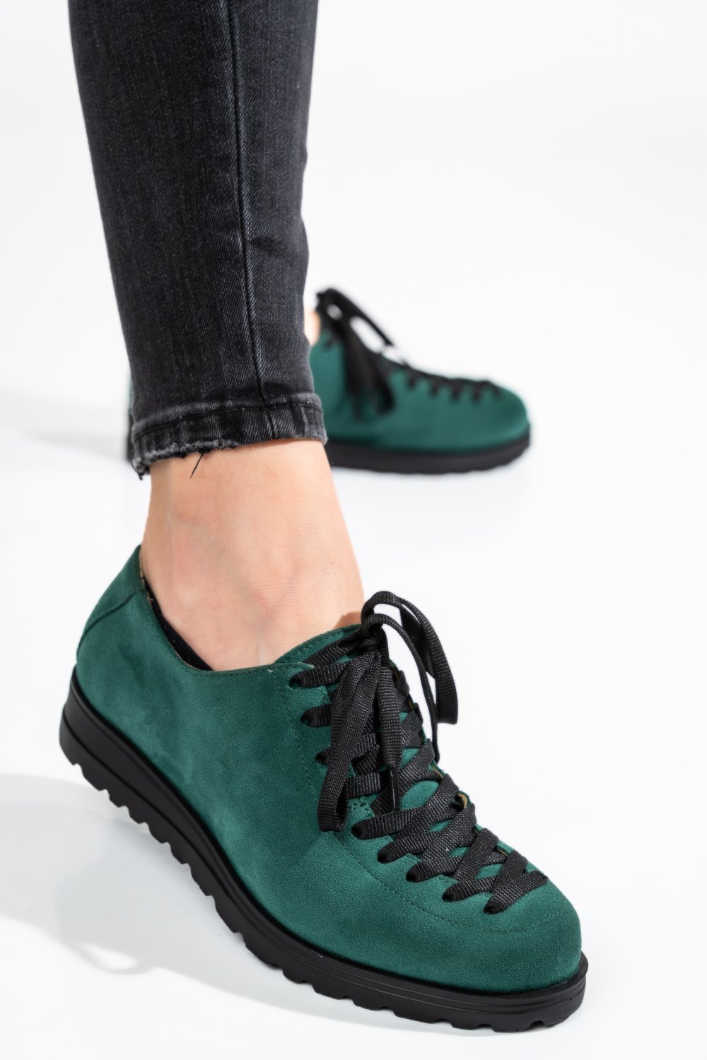 PANTOFI VERZI PIELE NATURALA INTOARSA 1S77147