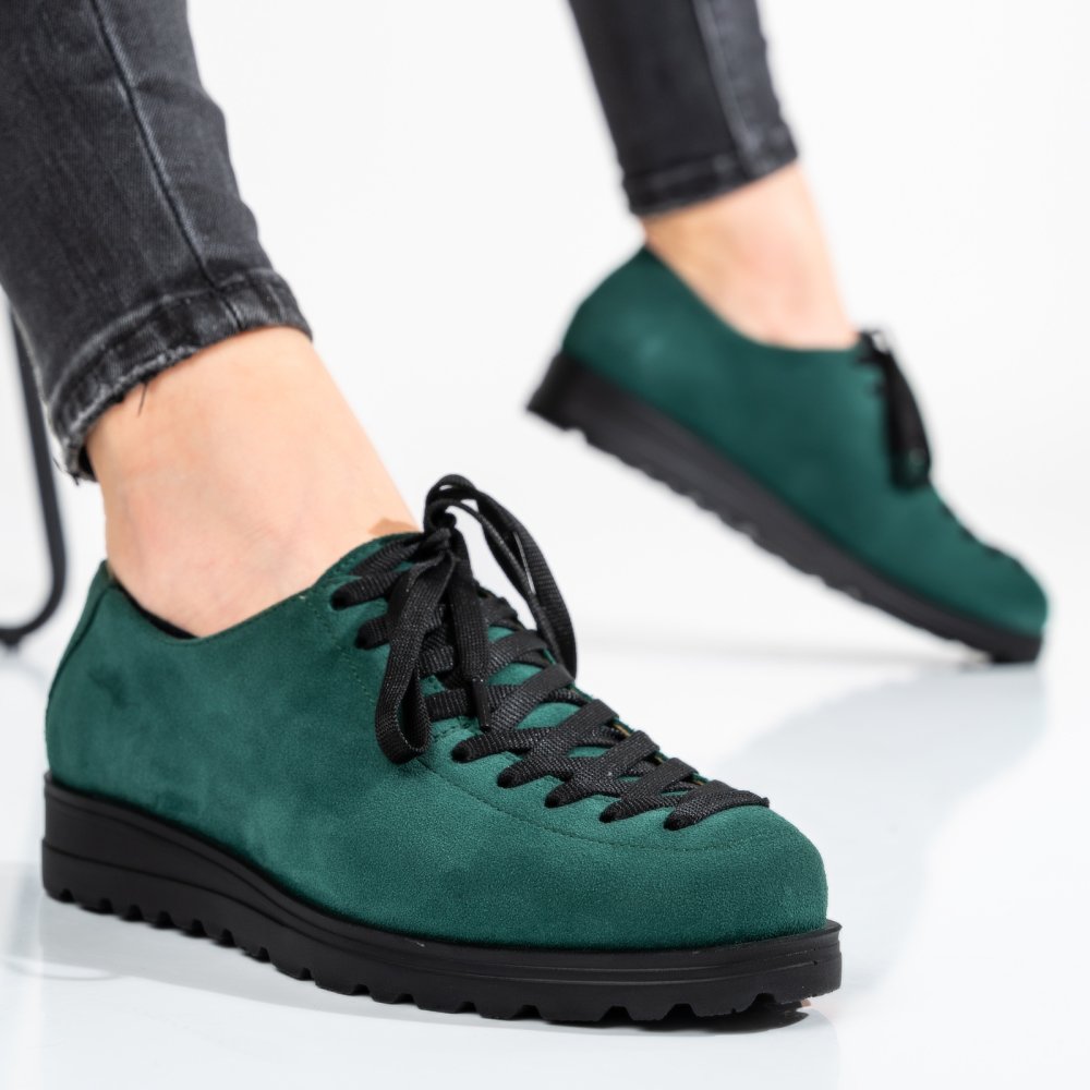 PANTOFI VERZI PIELE NATURALA INTOARSA 1S77147