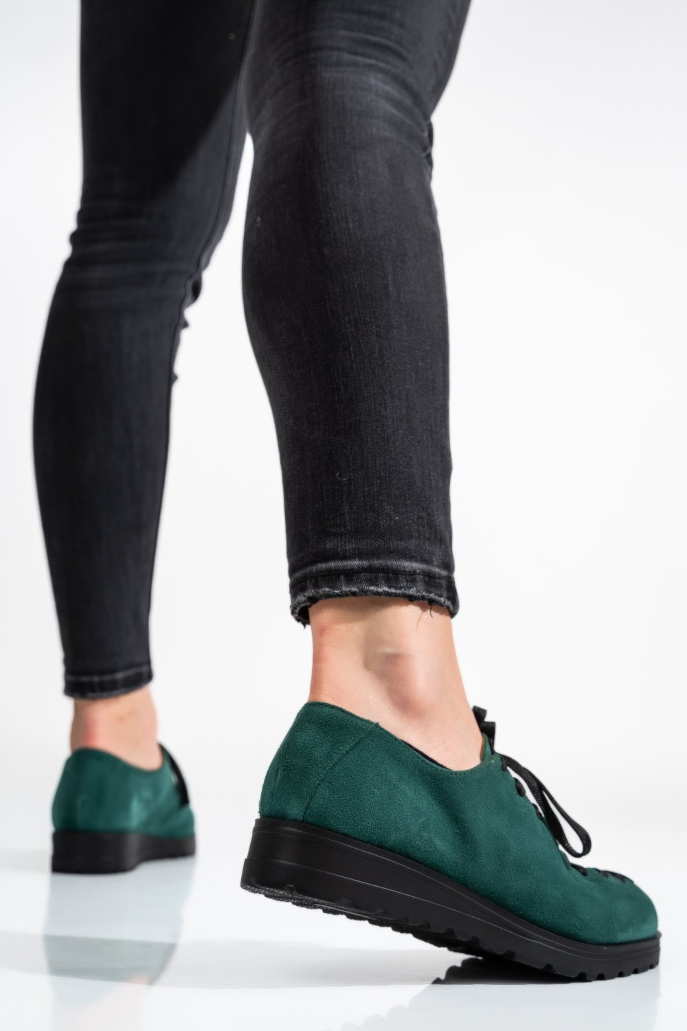PANTOFI VERZI PIELE NATURALA INTOARSA 1S77147