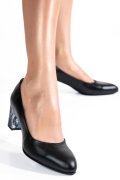PANTOFI NEGRI TOC SNK PIELE NATURALA 1PC507