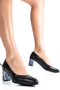 PANTOFI NEGRI TOC SNK PIELE NATURALA 1PC507