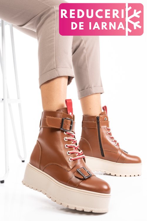 Ghete dama piele naturala maro deschis 3s7700