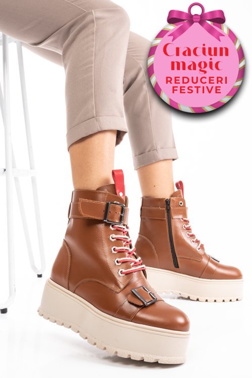 Ghete dama piele naturala maro deschis 3s7700