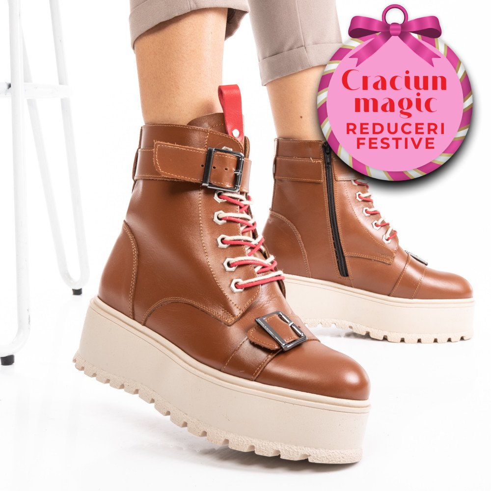 GHETE DAMA PIELE NATURALA MARO DESCHIS 3S7700