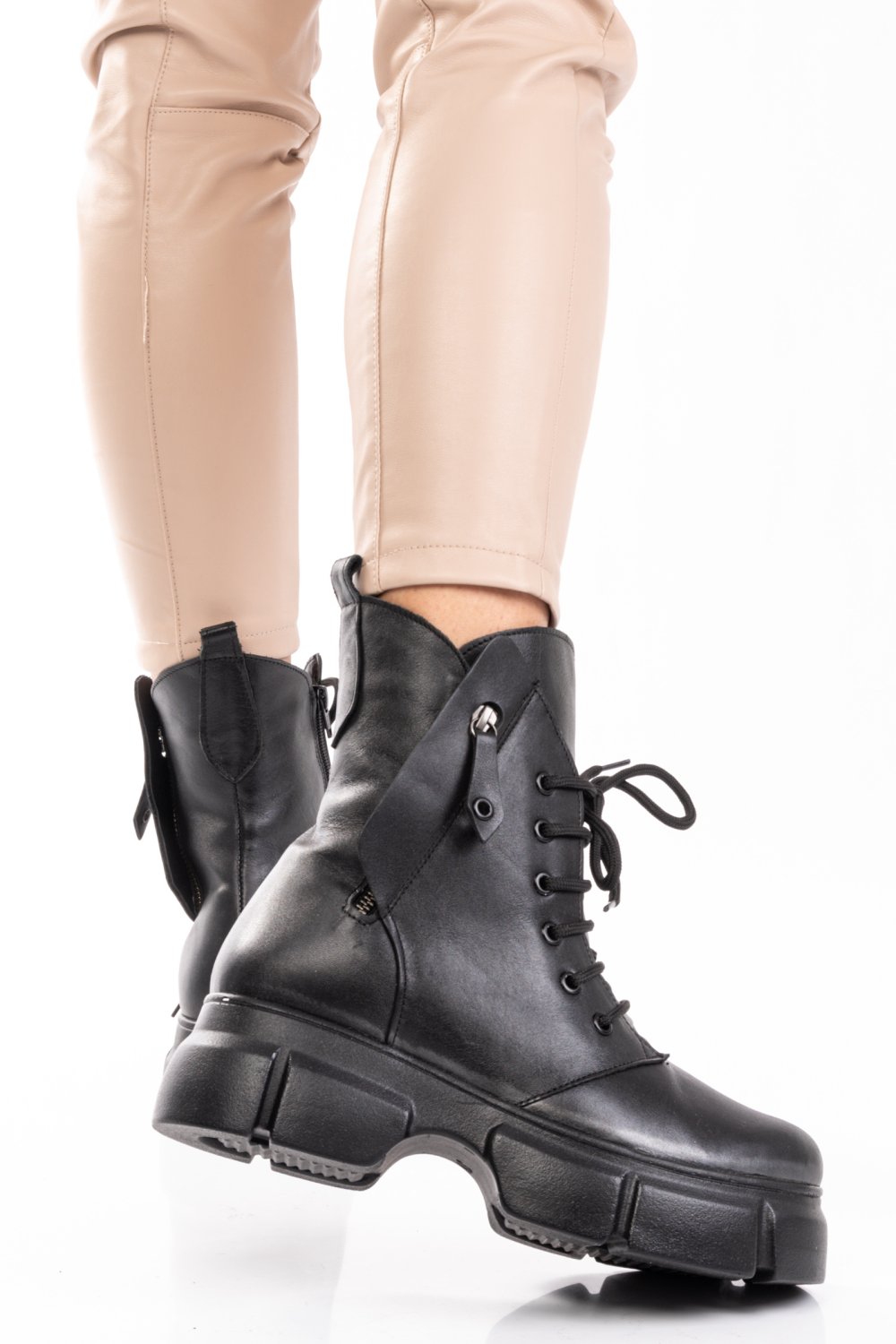 GHETE FEMEI PIELE NATURALA NEGRE 9S7763-A