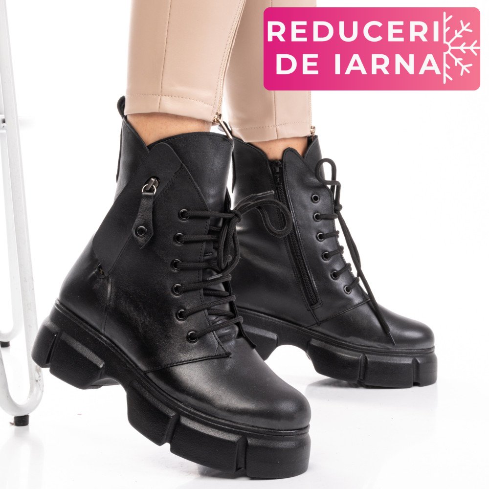 GHETE FEMEI PIELE NATURALA NEGRE 9S7763-A