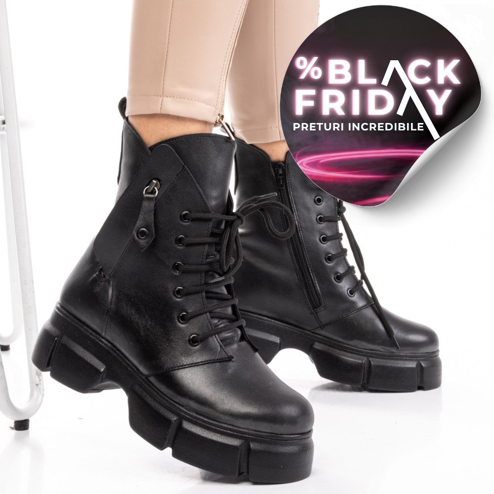 GHETE FEMEI PIELE NATURALA NEGRE 9S7763-A