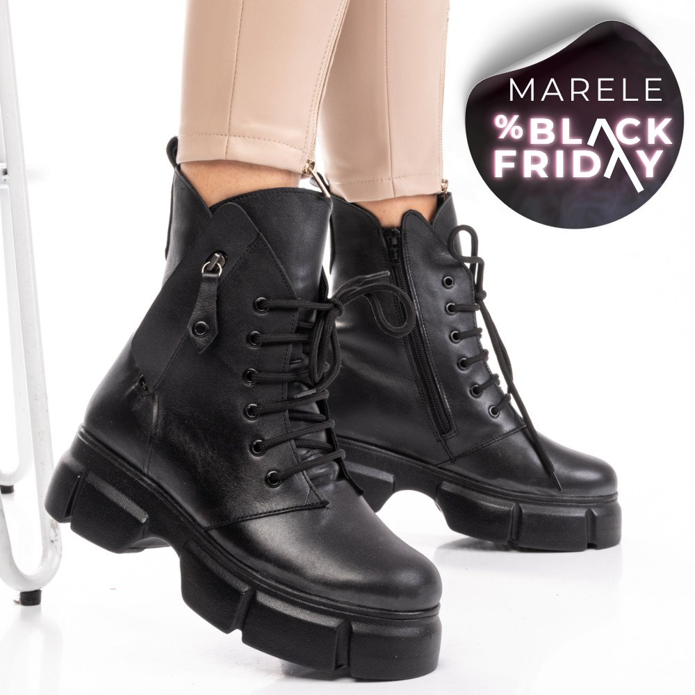 GHETE FEMEI PIELE NATURALA NEGRE 9S7763-A