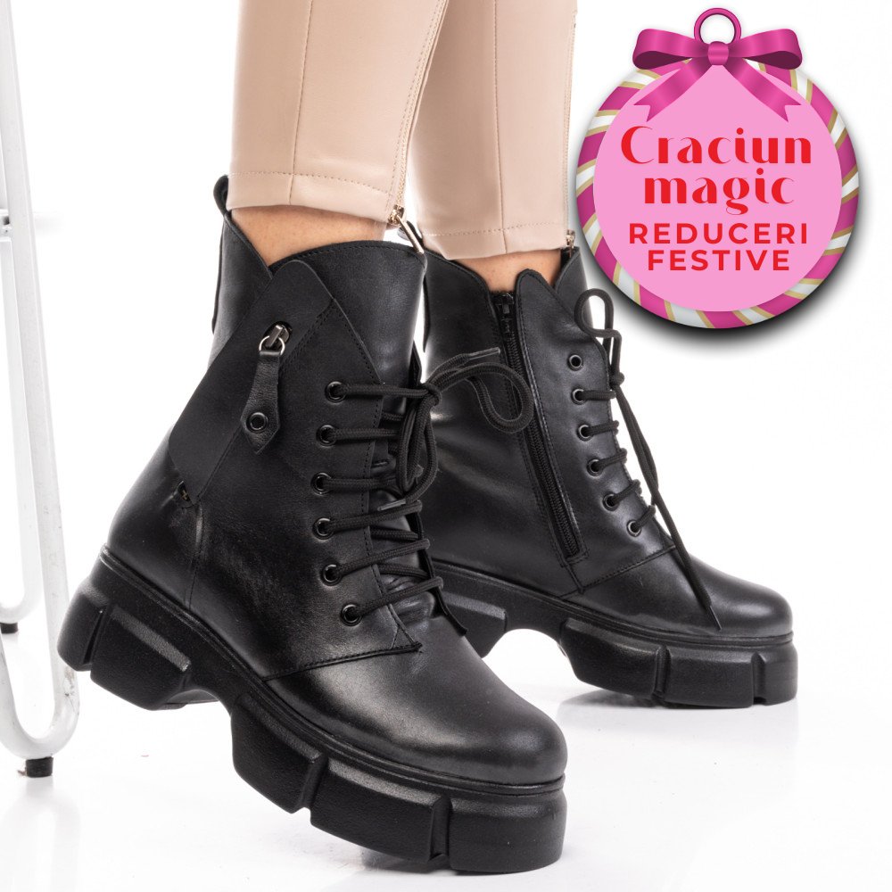 GHETE FEMEI PIELE NATURALA NEGRE 9S7763-A