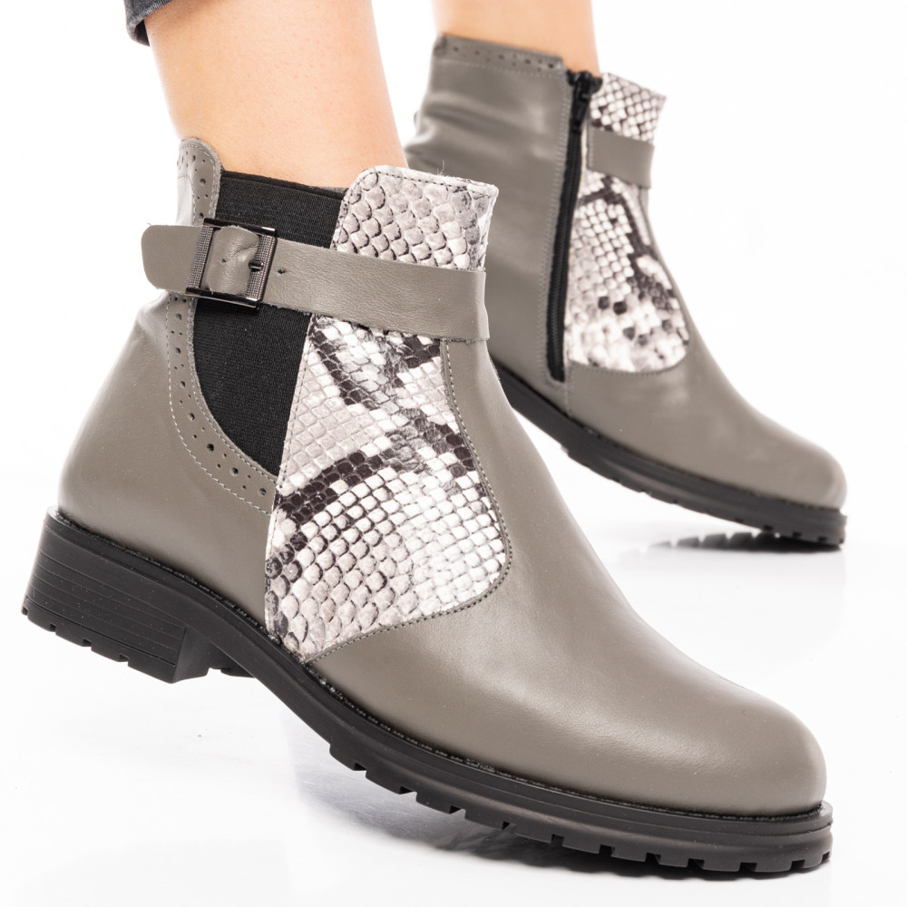 GHETE DAMA PIELE NATURALA GRI CRO 0S7782