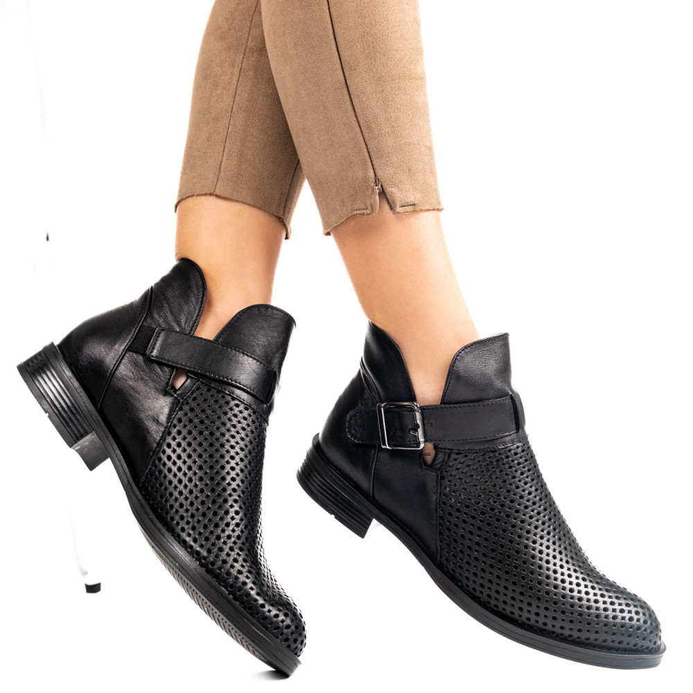 GHETE NEGRE PIELE NATURALA 2S7721817NP