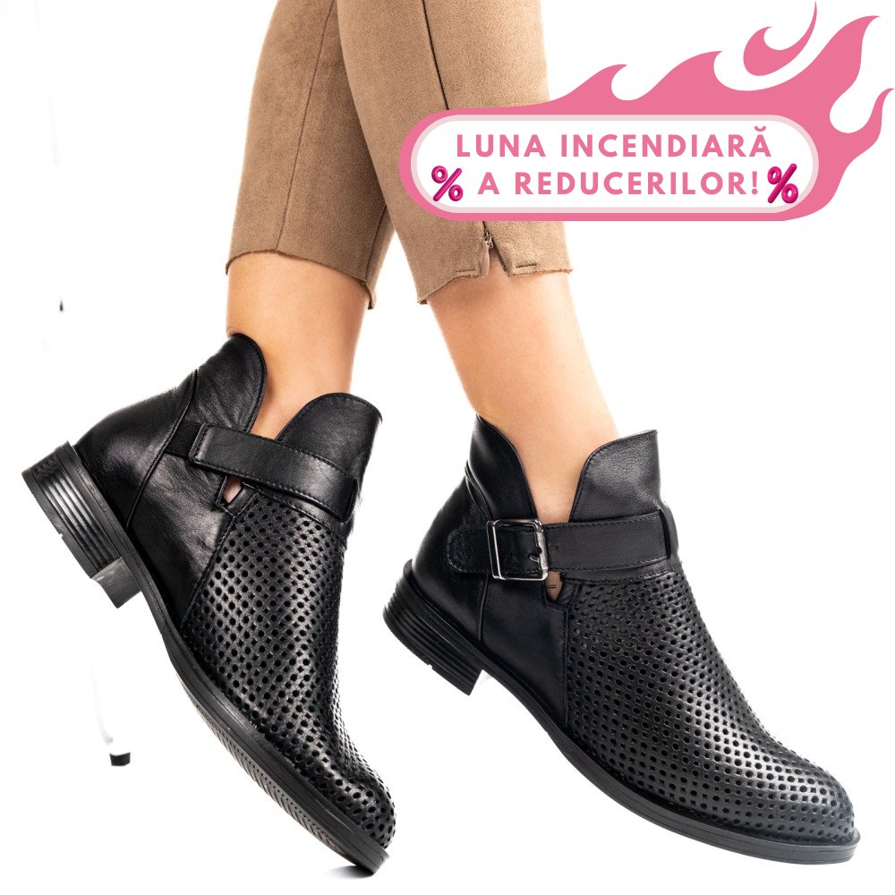 GHETE NEGRE PIELE NATURALA 2S7721817NP
