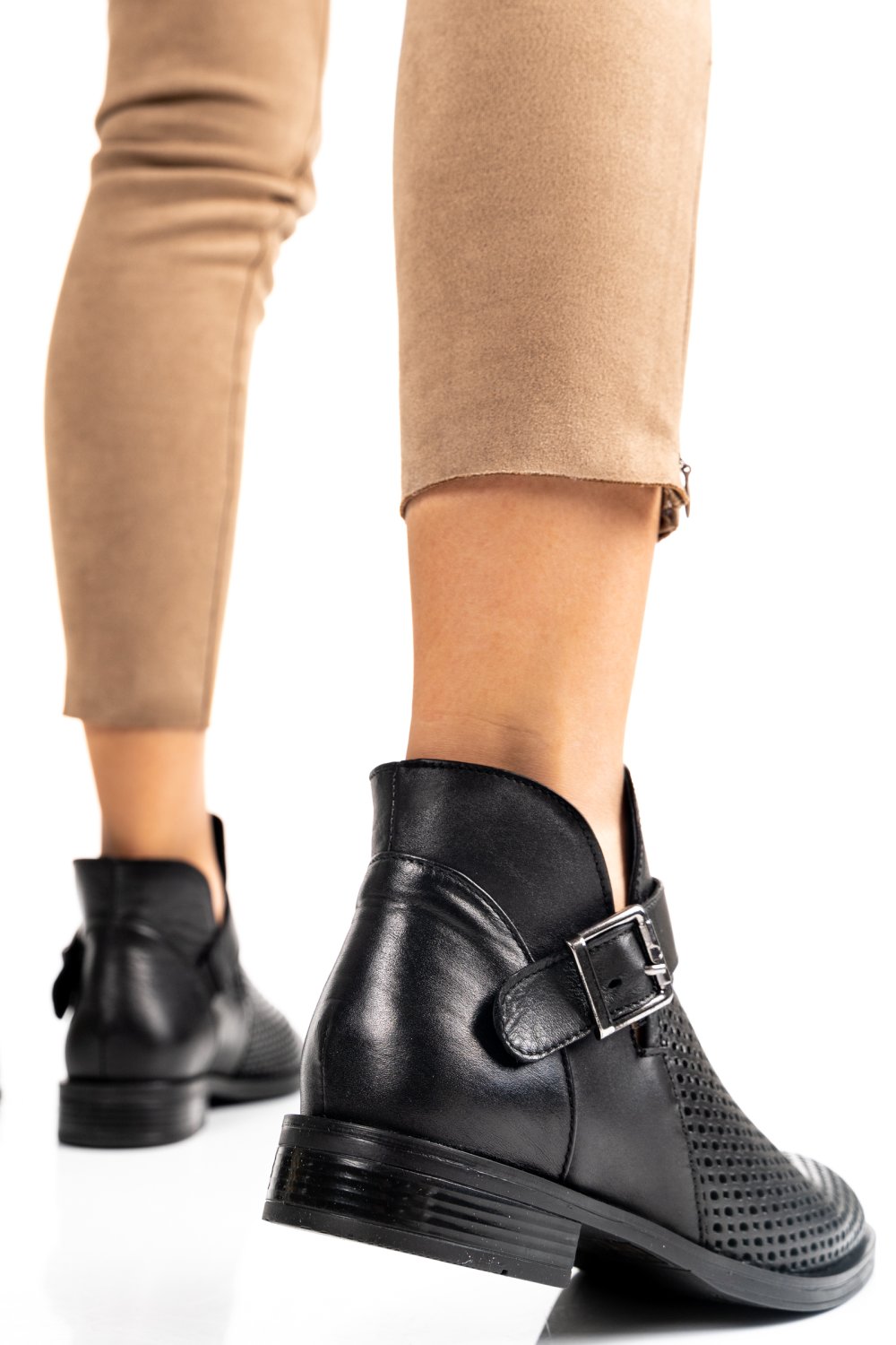 GHETE NEGRE PIELE NATURALA 2S7721817NP