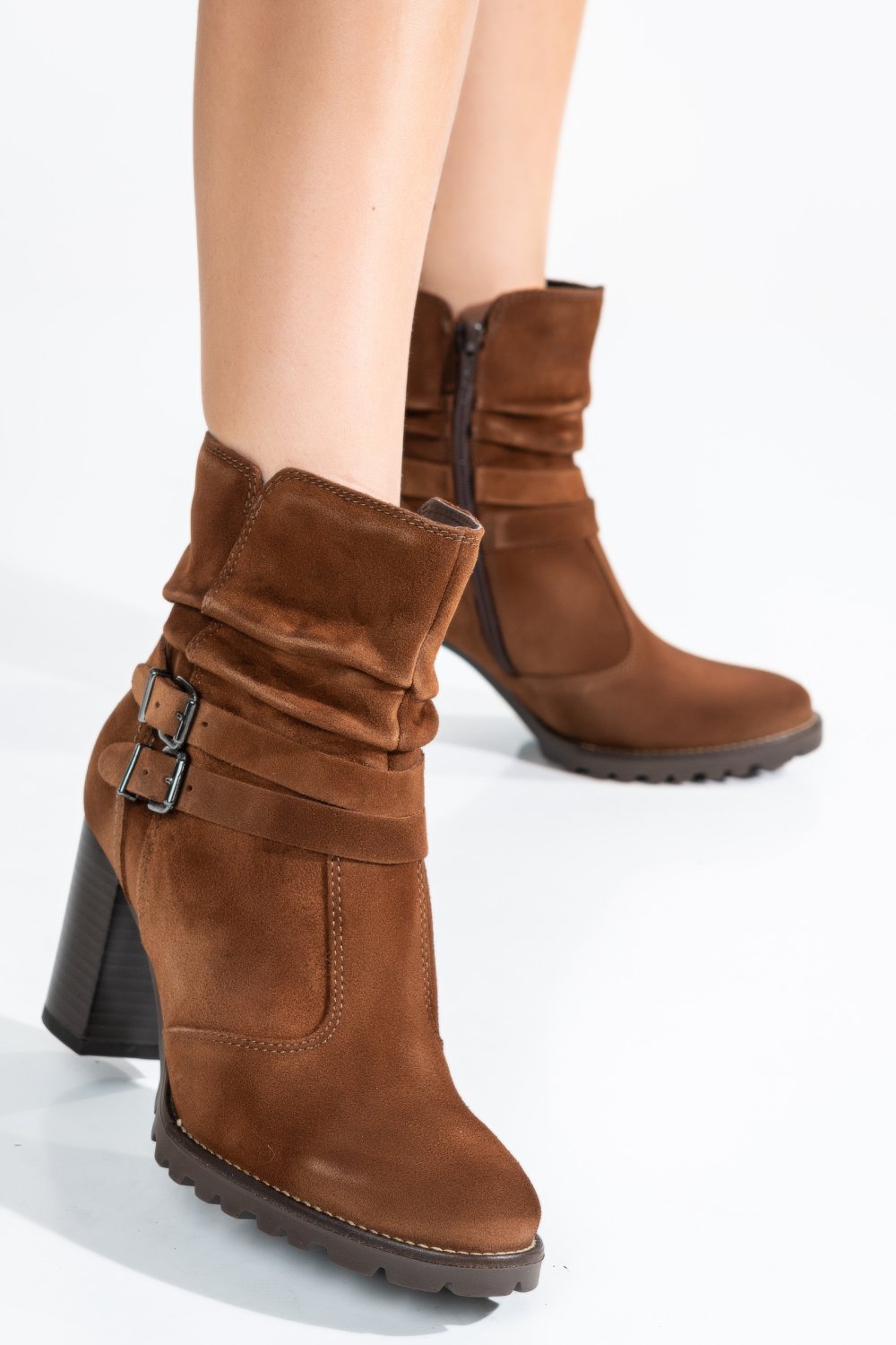 GHETE DAMA PIELE NATURALA INTOARSA MARO 6S77121