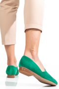 PANTOFI VERZI PIELE NATURALA INTOARSA 7S77411
