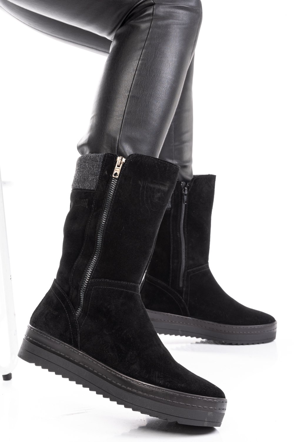 CIZME NEGRE PIELE NATURALA INTOARSA CS77OUGAR