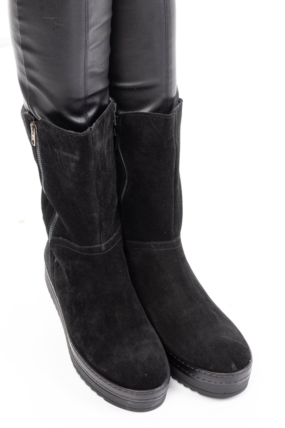 CIZME NEGRE PIELE NATURALA INTOARSA CS77OUGAR
